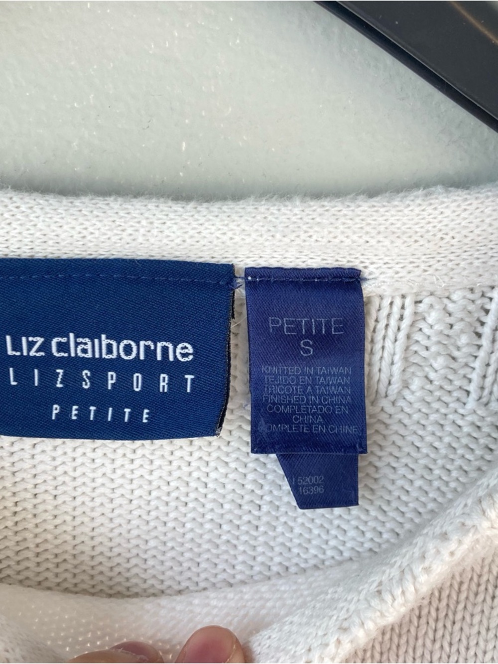 Liz Claiborne Liz Sport Vintage Sweater American Flag White Cotton Size SP Flaw - Picture 6 of 13